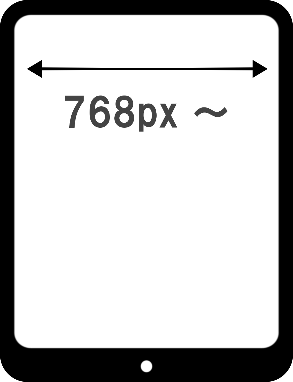 タブレット表示では768pxから制作することが多いです。